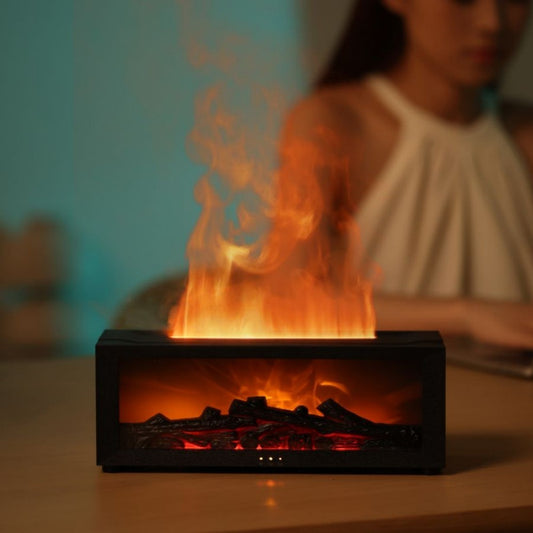 Fireplace Simulation Flame Aromatherapy Machine, Humidifier, Essential Oil Diffuser